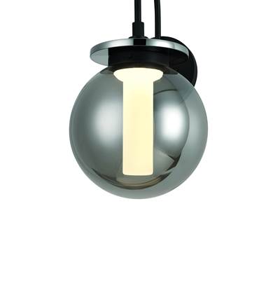 Eurofase Caswell Outdoor Pendant - 18'' - Smoked Glass in Powder Coat Black