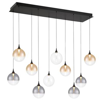 Eurofase Iissa Down Chandelier - 10-Light - 47'' in Matte Black