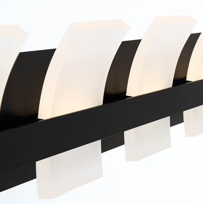 Eurofase Cambridge 5-Light Vanity Light - 36" - White Acrylic in Matte Black