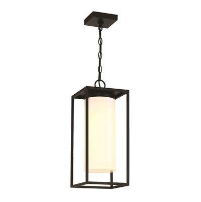 Eurofase Ren Outdoor Pendant - 19'' - White Glass in Powder Coat Black
