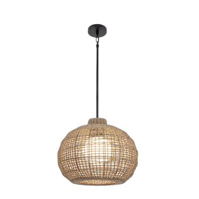 Eurofase Markis Outdoor Pendant - 23'' - Brown Rope in Matte Black