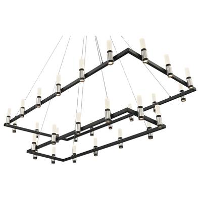 Eurofase Altamont 18-Light Chandelier - 52'' in Satin Nickel Black Mix