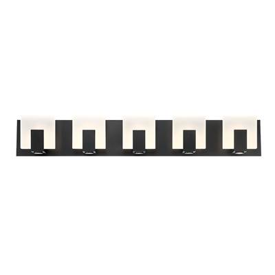 Eurofase Canmore 5-Light Vanity Light - 34" - Frosted Acrylic in Matte Black