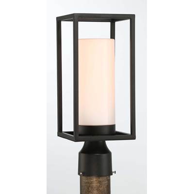 Eurofase Ren 15'' Post - White Glass in Powder Coat Black