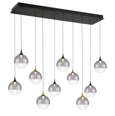 Eurofase Iissa Down Chandelier - 10-Light - 47'' in Gold Black Mix