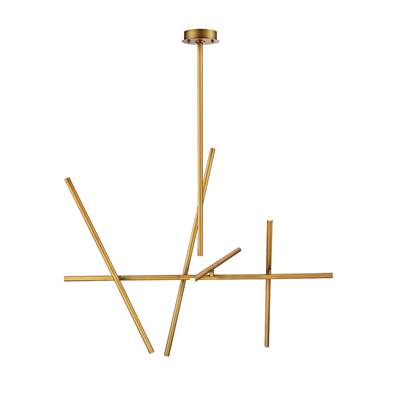 Eurofase Crossroads 10-Light Chandelier - 47" Dia in Brushed Brass