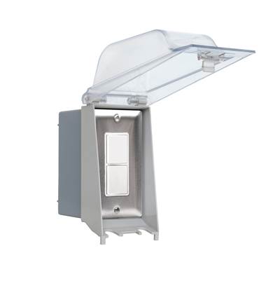Eurofase Controls Surface Mount Single Duplex Stack Switch - Weatherproof Cover in Stainless Steel