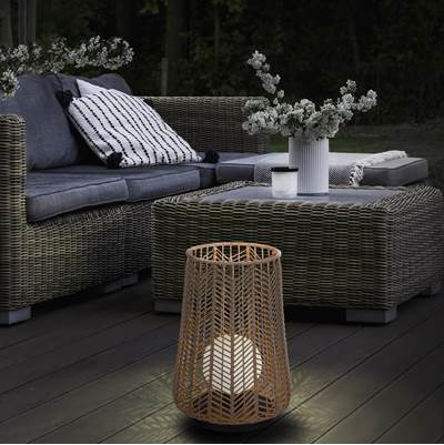 Eurofase Elice Outdoor Lamp - 22'' - Brown Rope in Matte Black