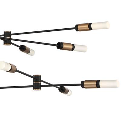 Eurofase Albany 12-Light Chandelier - 41'' in Brass Black Mix