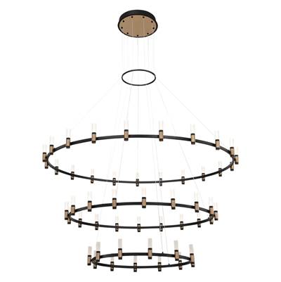 Eurofase Albany 51-Light Chandelier - 60'' in Brass Black Mix