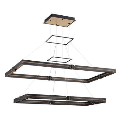 Eurofase Admiral 2-Light Chandelier - 50'' in Gold Black Mix