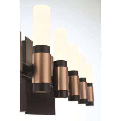 Eurofase Albany 6-Light Vanity Light - 32" - White Acrylic in Brass Black Mix
