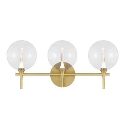 Eurofase Iissa 3-Light Vanity - Clear Glass in Gold