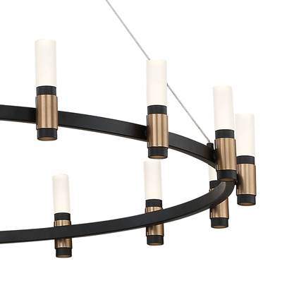 Eurofase Albany 12-Light Chandelier - 32'' in Brass Black Mix