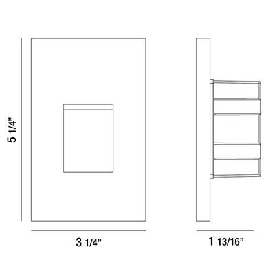 Eurofase Malada Vertical Rectangular Step Light in Marine Grey