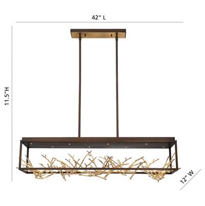 Eurofase Aerie 8-Light Chandelier - 42" Dia in Gold Black Mix