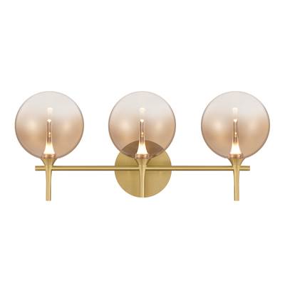 Eurofase Iissa 3-Light Vanity - Amber Glass in Gold