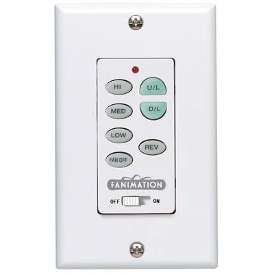 Fanimation Wall Control - Reversing - Fan Speed and Light in White