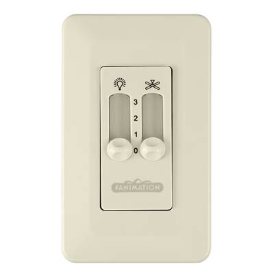 Fanimation Wall Control - Non-Reversing - Fan Speed and Light in Light Almond