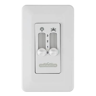 Fanimation Wall Control - Non-Reversing - Fan Speed and Light in White