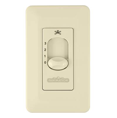 Fanimation Wall Control - Non-Reversing - Fan Speed Only in Light Almond