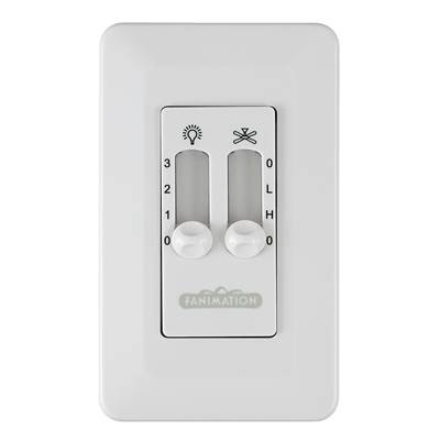 Fanimation Wall Control - Non-Reversing - Fan Speed and Light in White