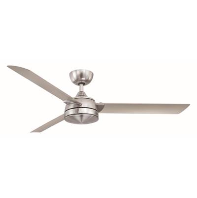 Fanimation Xeno Damp Ceiling Fan - 56-Inch - Brushed Nickel Blades and LED in Brushed Nickel