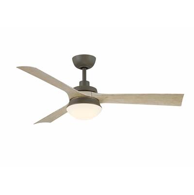 Fanimation Barlow 52-Inch Outdoor Ceiling Fan - Light Oak Blades in Antique Graphite