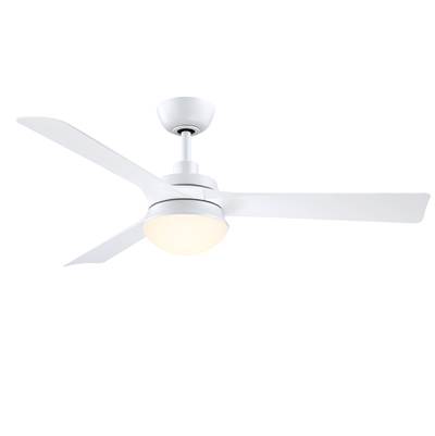 Fanimation Barlow 52-Inch Outdoor Ceiling Fan - Matte White Blades - LED Light Kit in Matte White