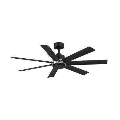 Fanimation Pendry 56" Outdoor Ceiling Fan - Brushed Nickel Accent in Black