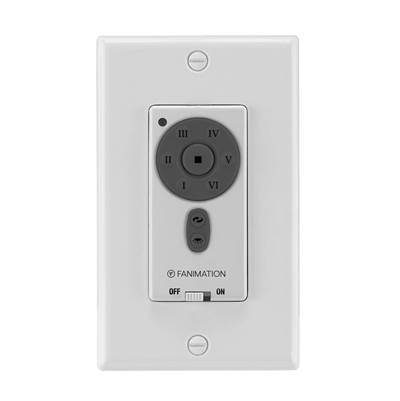 Fanimation Wall Control - 6-Speed DC Motor Reversing - Fan Speed and Light in White