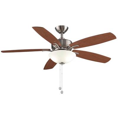 Fanimation Aire Deluxe Ceiling Fan - 52-Inch - Cherry/Dark Walnut Blades and LED Bowl Light Kit in Brushed Nickel