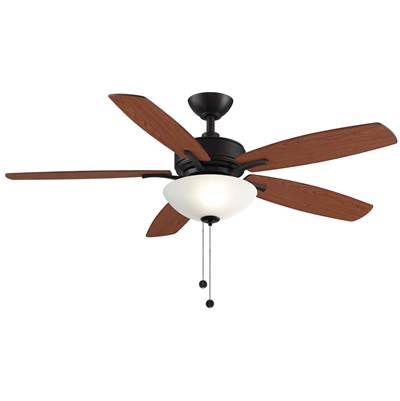 Fanimation Aire Deluxe Ceiling Fan - 52-Inch - Cherry/Dark Walnut Blades and LED Bowl Light Kit in Dark Bronze
