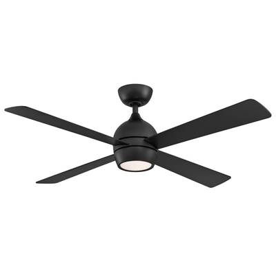 Fanimation Kwad 52 Ceiling Fan - Black Blades in Black