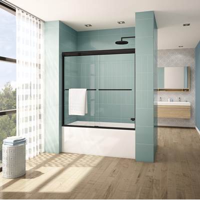 Fleurco Cordoba Plus - 56-60 - Sekur+ in Matte Black With Clear Glass