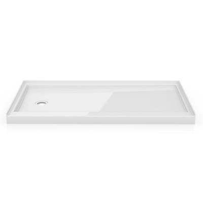 Fleurco Bases Flanged Shower Base - 60" x 32" - Left Drain in White