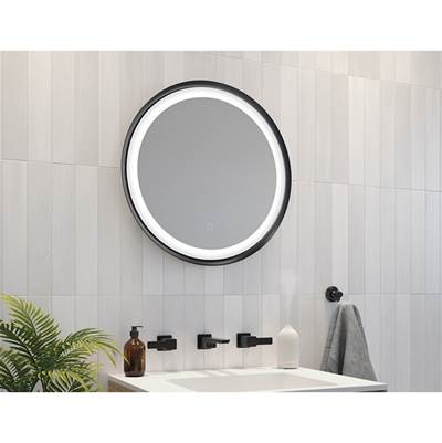 Fleurco Solis Mirror - 24" Round - Defogger & Dimmer in Black