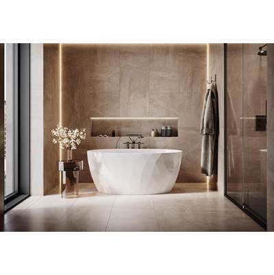 Fleurco Aria Tonnetz Freestanding Soaking Tub - 55" x 31" in White