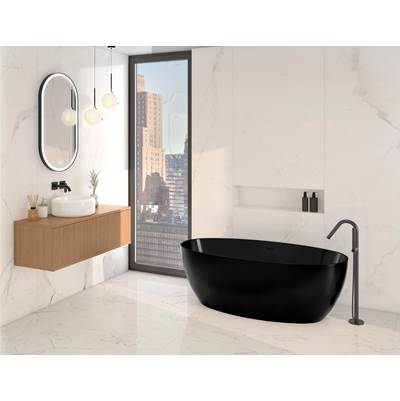 Fleurco Aria Voce Freestanding Soaking Tub - 55" x 31" in Matte Black