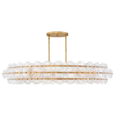 Fredrick Ramond Rene Extra Large Drum Chandelier in Distressed Brass