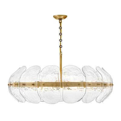 Fredrick Ramond Lillia Large Convertible Drum Chandelier in Heritage Brass