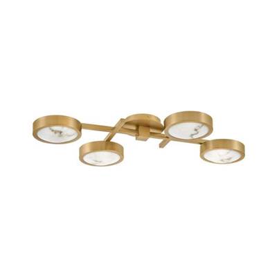 Fredrick Ramond Cava Large Flush Mount Light in Lacquered Brass