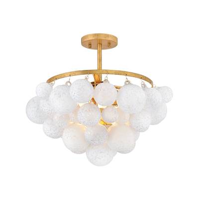Fredrick Ramond Marabel Medium Semi-Flush Mount in Distressed Brass