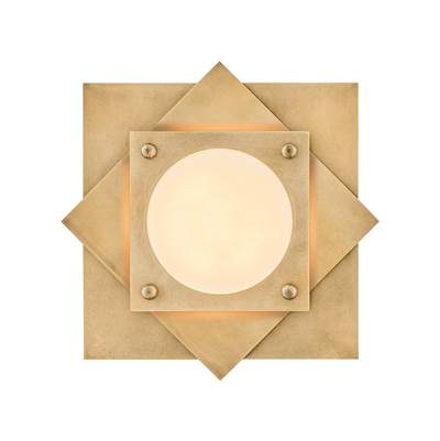 Fredrick Ramond Claude Small LED Flush Mount Light in Heritage Brass