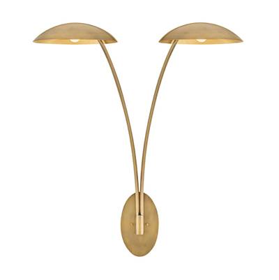 Fredrick Ramond Glenn Wall Sconce - Large Two-Light in Heritage Brass