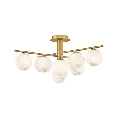 Fredrick Ramond Selene Large Semi-Flush Mount in Lacquered Brass