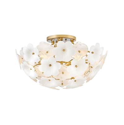 Fredrick Ramond Marianne Medium Semi-Flush Mount in Deluxe Gold