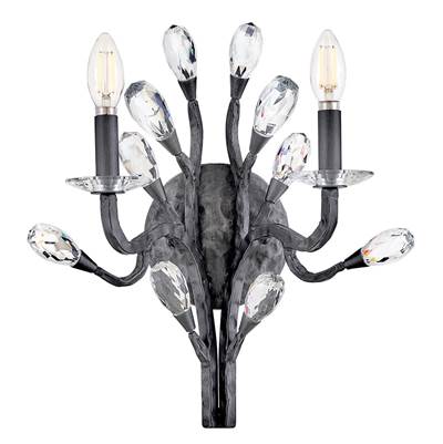 Fredrick Ramond Eve Wall Sconce - Medium Two-Light in Brushed Graphite