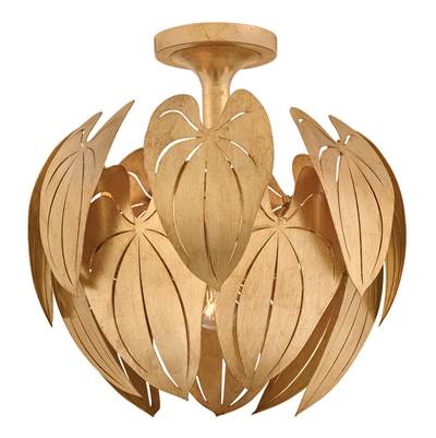 Fredrick Ramond Camille Large Convertible Semi-flush Mount in Distressed Brass