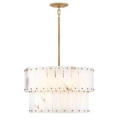 Fredrick Ramond Simone Medium Convertible Drum Chandelier in Burnished Gold